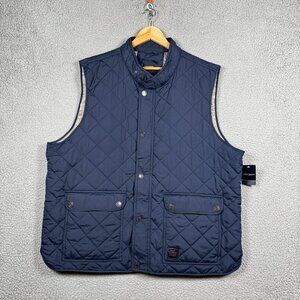 Lucky Brand Jacket Mens 2XL Navy Leopoldo Quilted WR Vest Light Puffer Utility